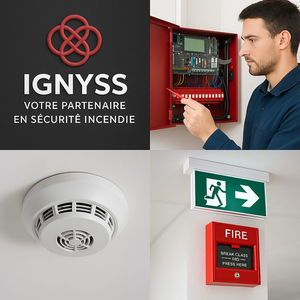 Technicien inspectant une installation de sécurité incendie